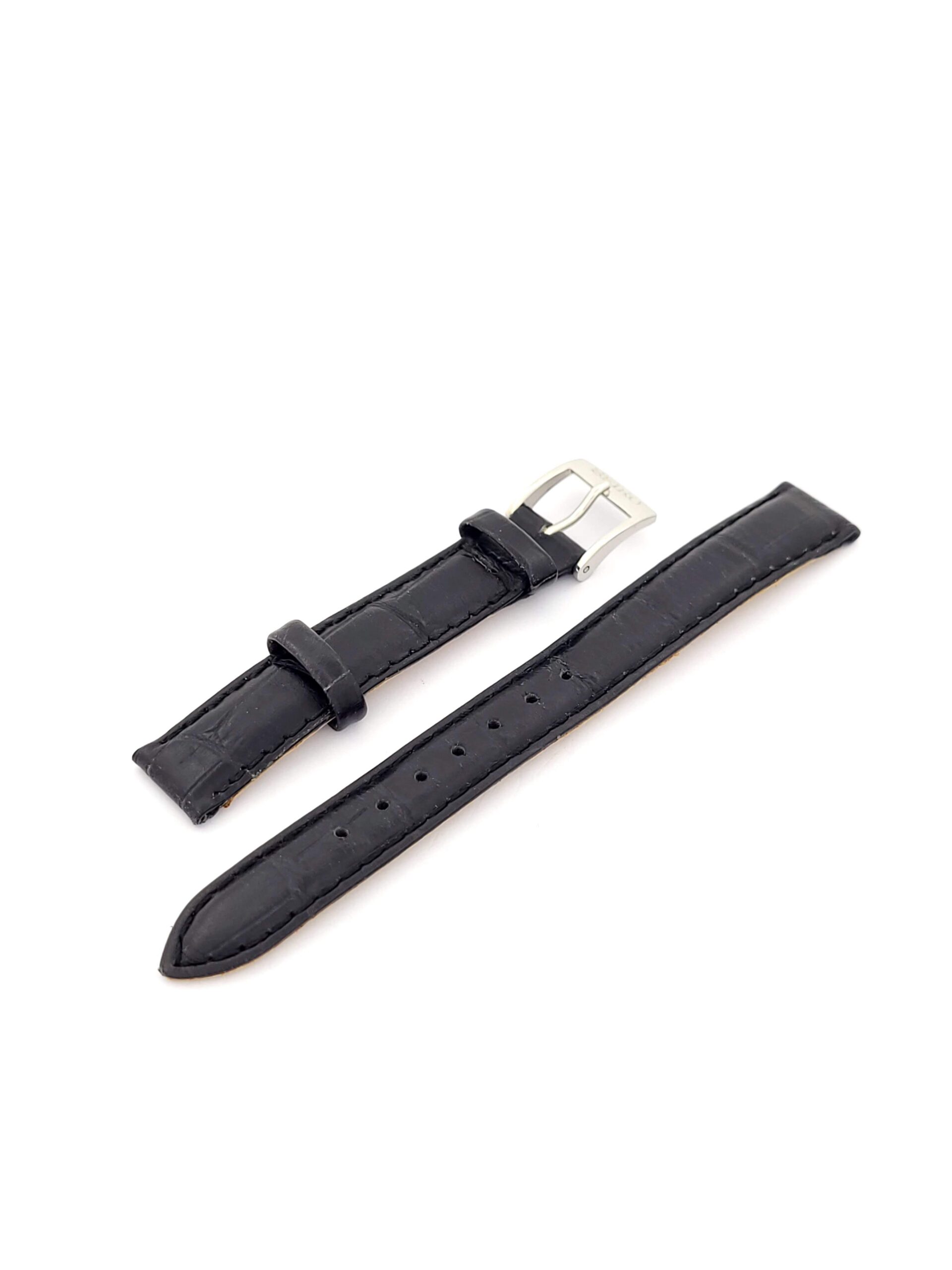 Λουρί Δερμάτινο Κροκό Μαύρο Nο12,Seiko με Ασημί Τοκά κωδ.SEN12.M