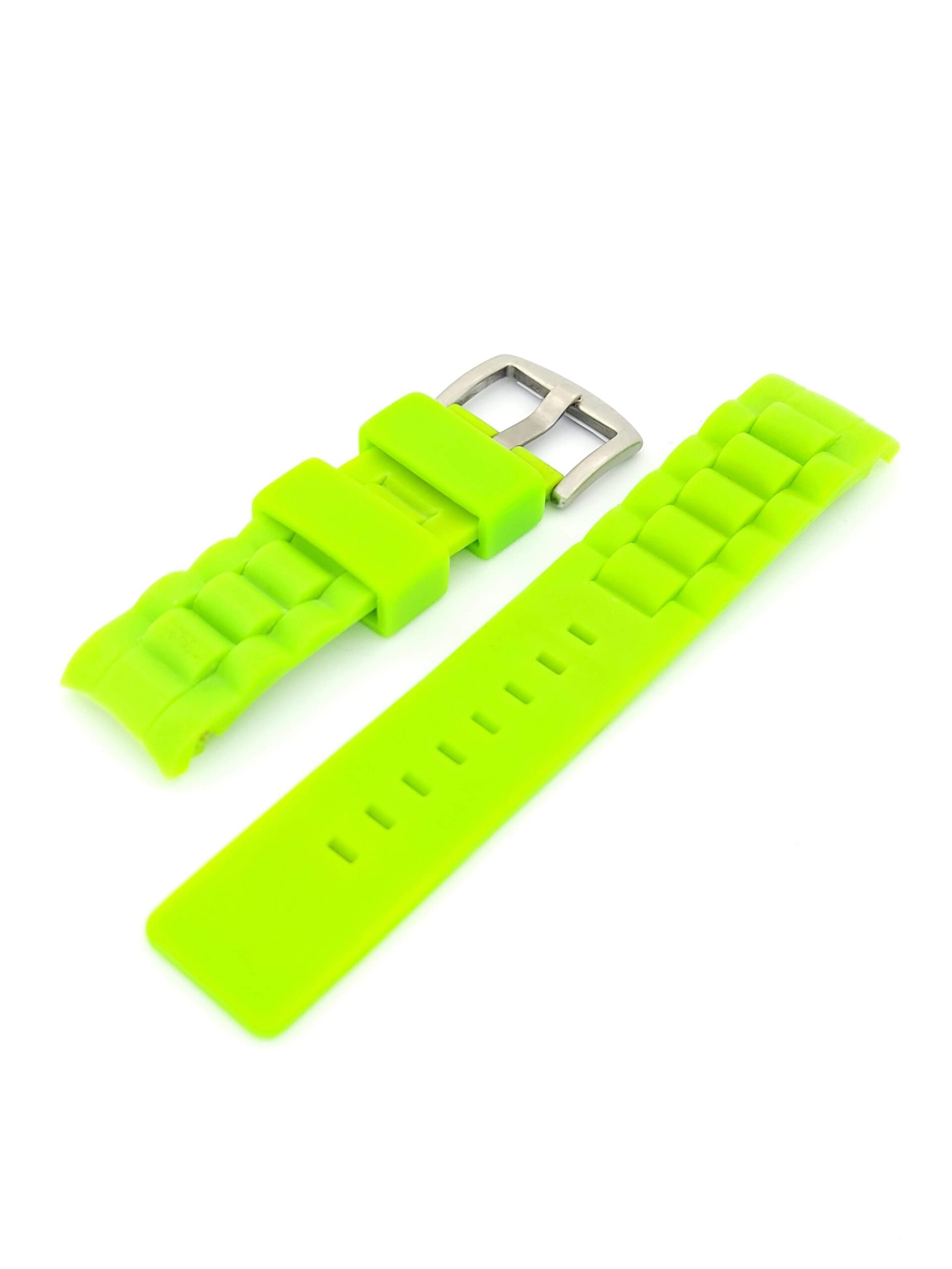 Λουρί Καουτσούκ με καμπύλη Oozoo,Λαχανί No22 με Ασημί Τοκά κωδ.ΝΟ22.Λ