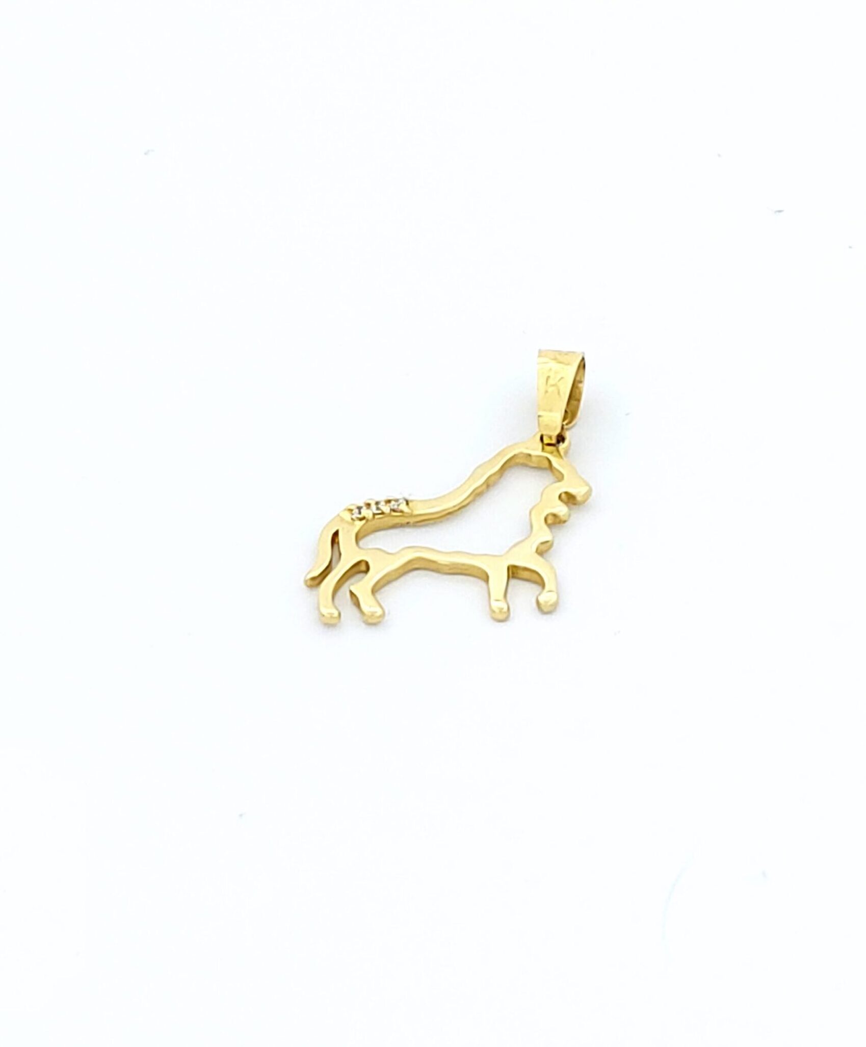 Χρυσό Γυναικείο Κρεμαστό K14 με Ζώδιο Λέων με Ζιργκόν κωδ.101549