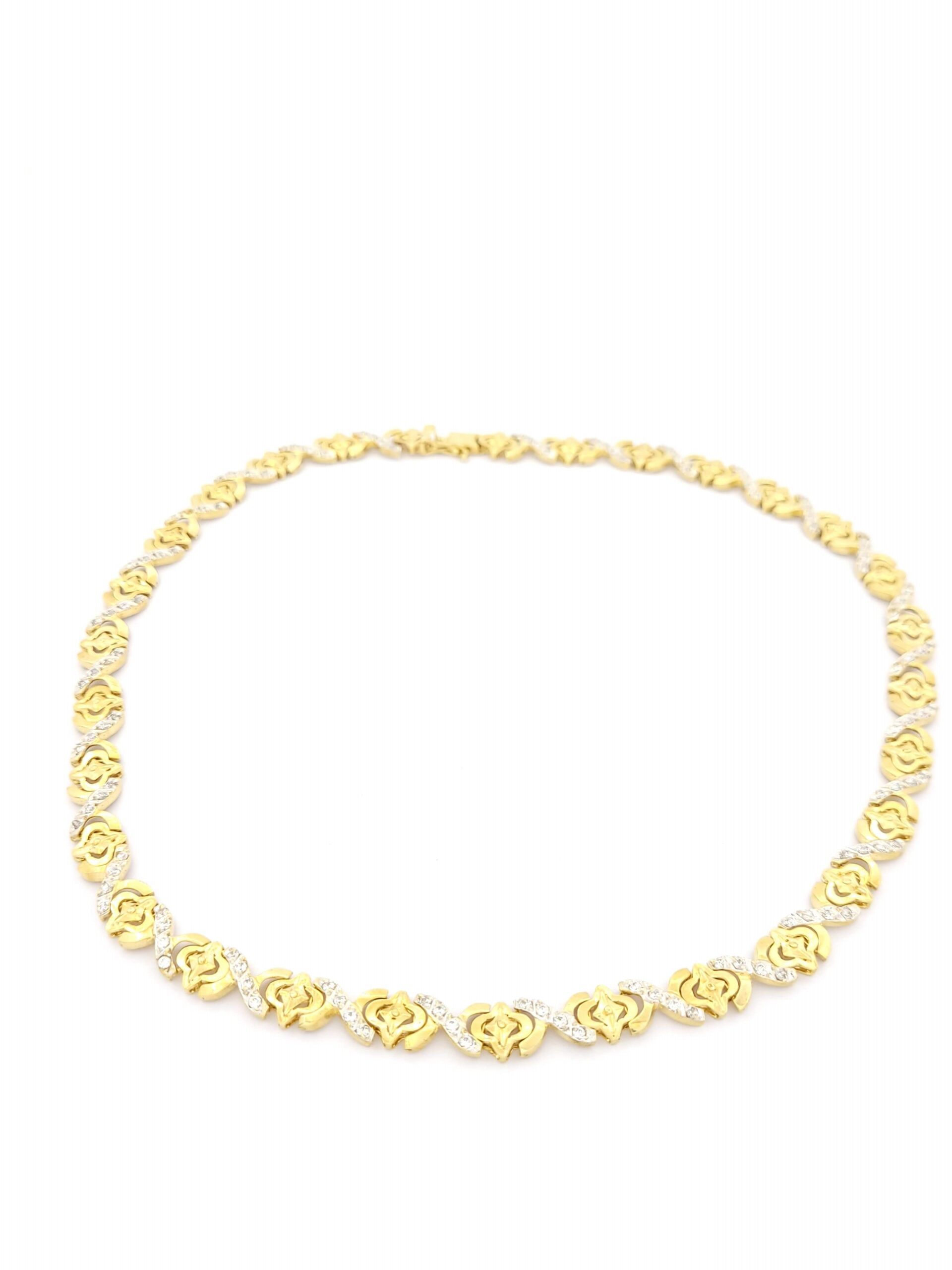 Γυναικείο Χρυσό Κολιέ Κ14, Με Λευκά Ζιργκόν κωδ.101826