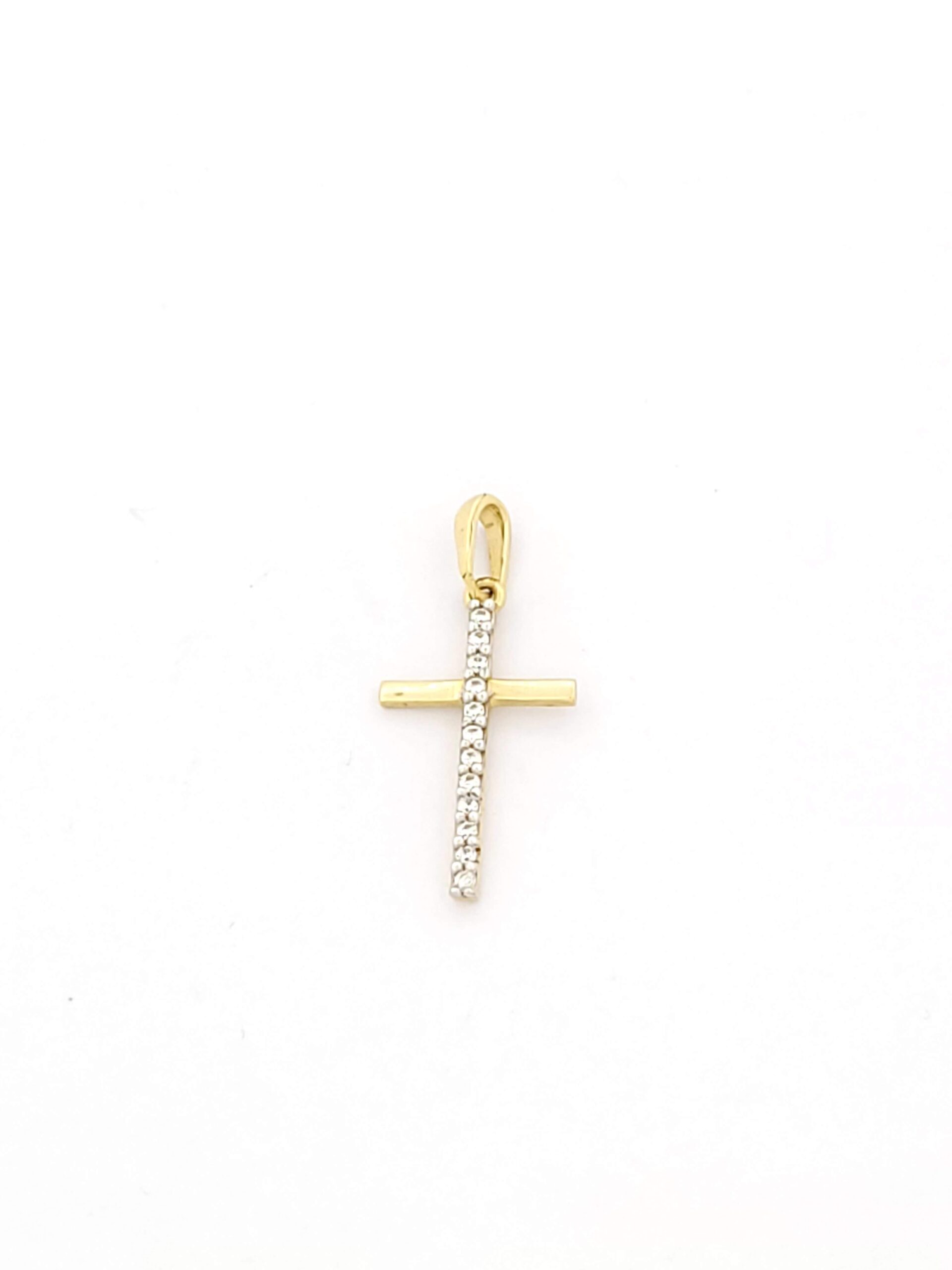 Xρυσός Γυναικείος Σταυρός Κ14 Με Ζιργκόν κωδ.101877