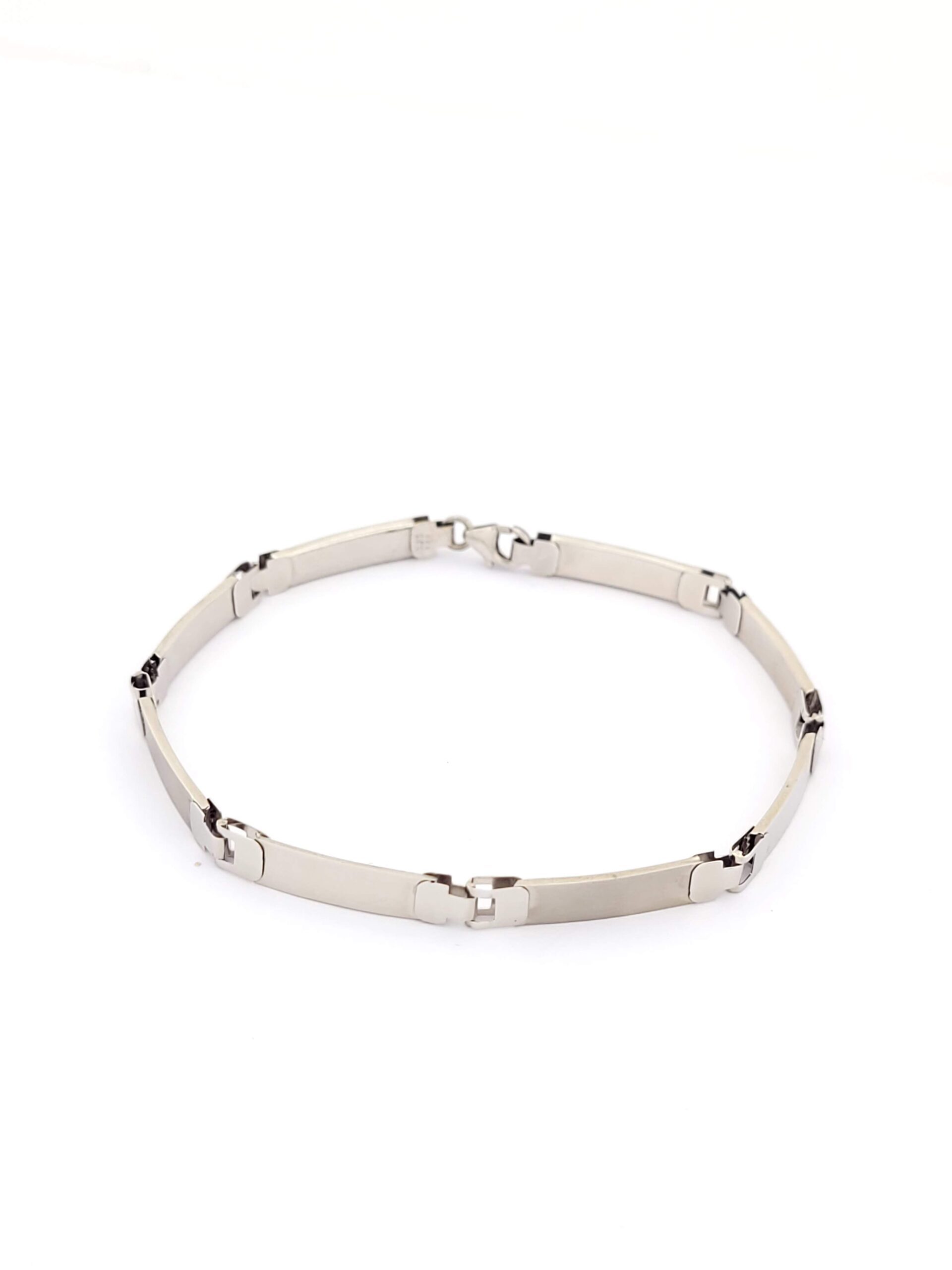 Λευκόχρυσο Ανδρικό Βραχιόλι Λουστρέ-Ματ Κ14 κωδ.102142