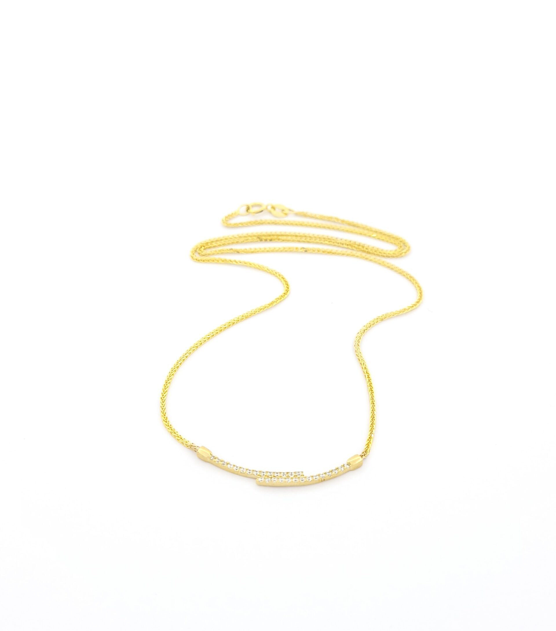 Χρυσό Γυναικείο Κολιέ Καγιόγλου Κ14, Με Άσπρα Ζιργκόν κωδ.102245