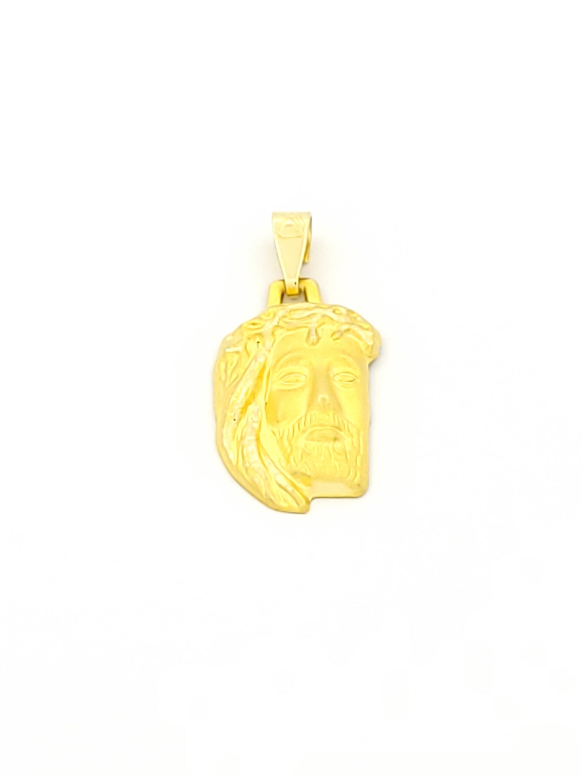 Χρυσό Ανδρικό Κρεμαστό Φυλακτό Κ14,Με Την Κεφαλή Του Χριστού κωδ.103413