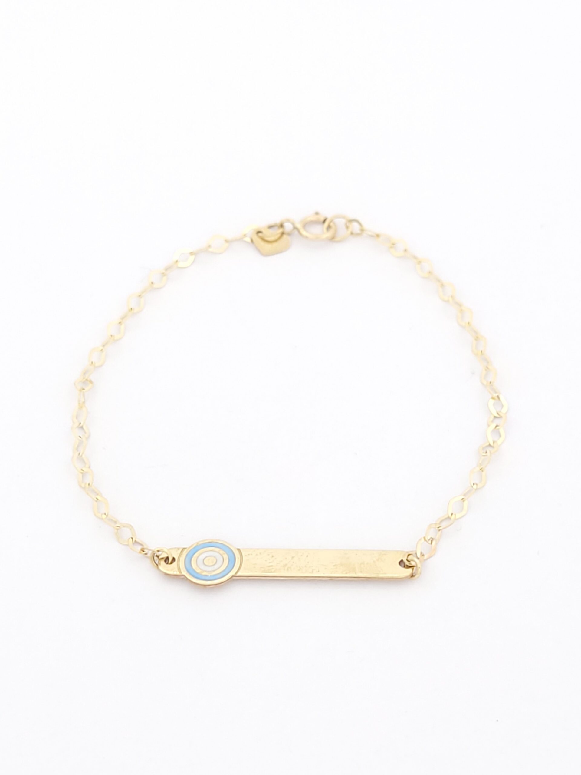 Χρυσό Παιδικό Βραχιόλι Με Ταυτότητα Κ9,Με Ματάκι κωδ.103689