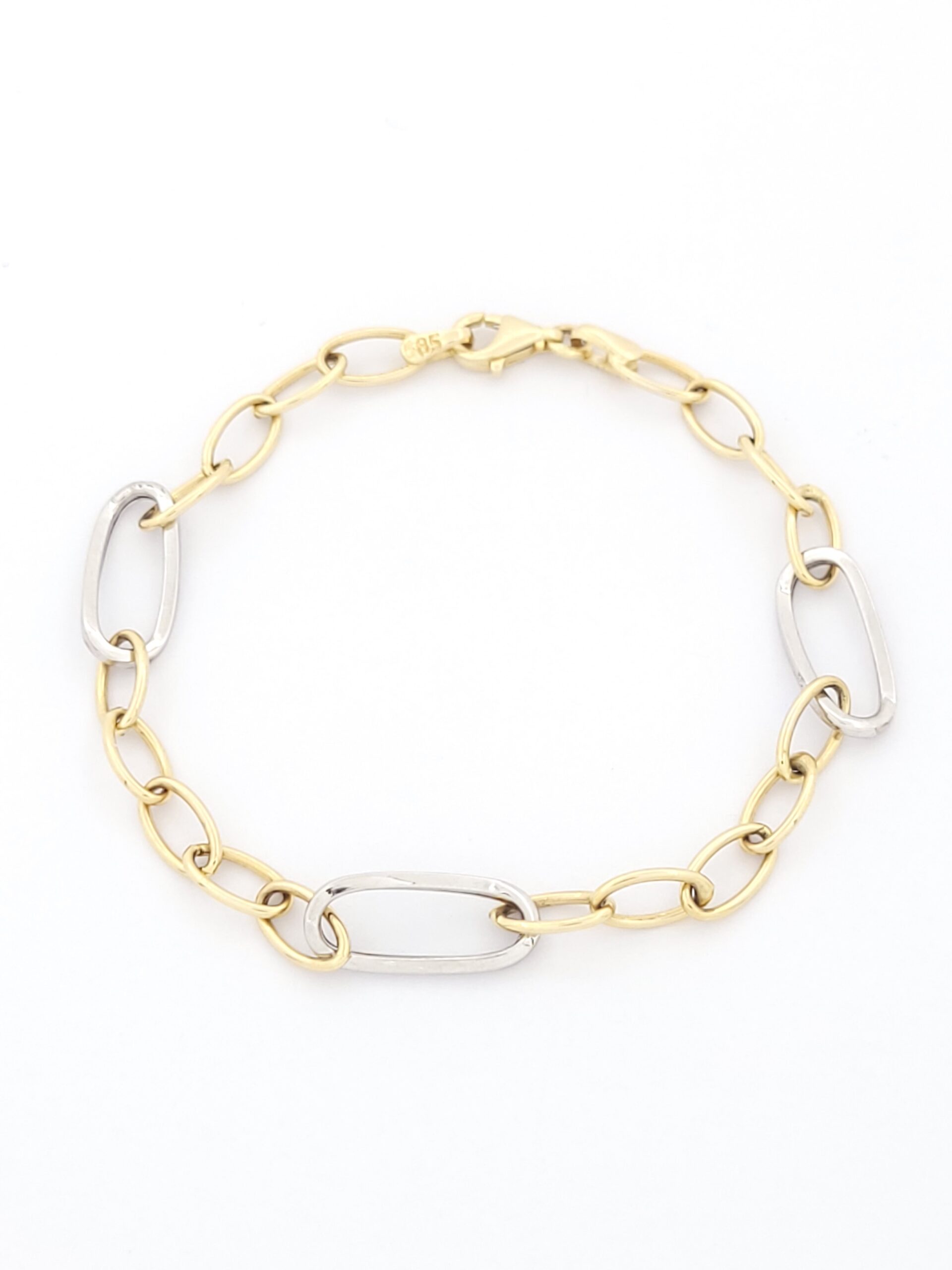 Χρυσό Δίχρωμο Γυναικείο Βραχιόλι Κ14 κωδ.103862