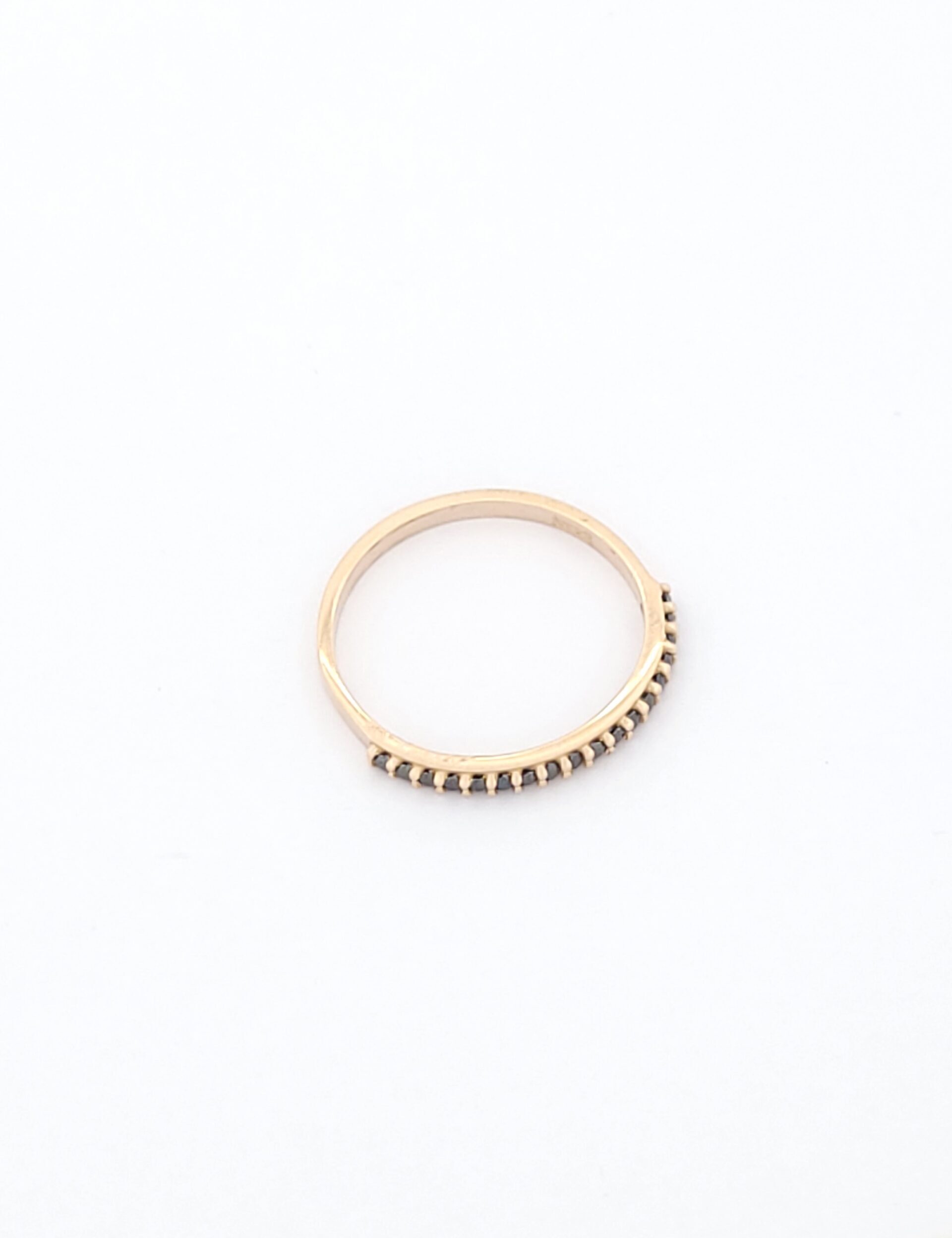 Χρυσό Ροζ Gold Γυναικείο Δαχτυλίδι Κ14, Με Μαύρα Ζιργκόν κωδ.104073