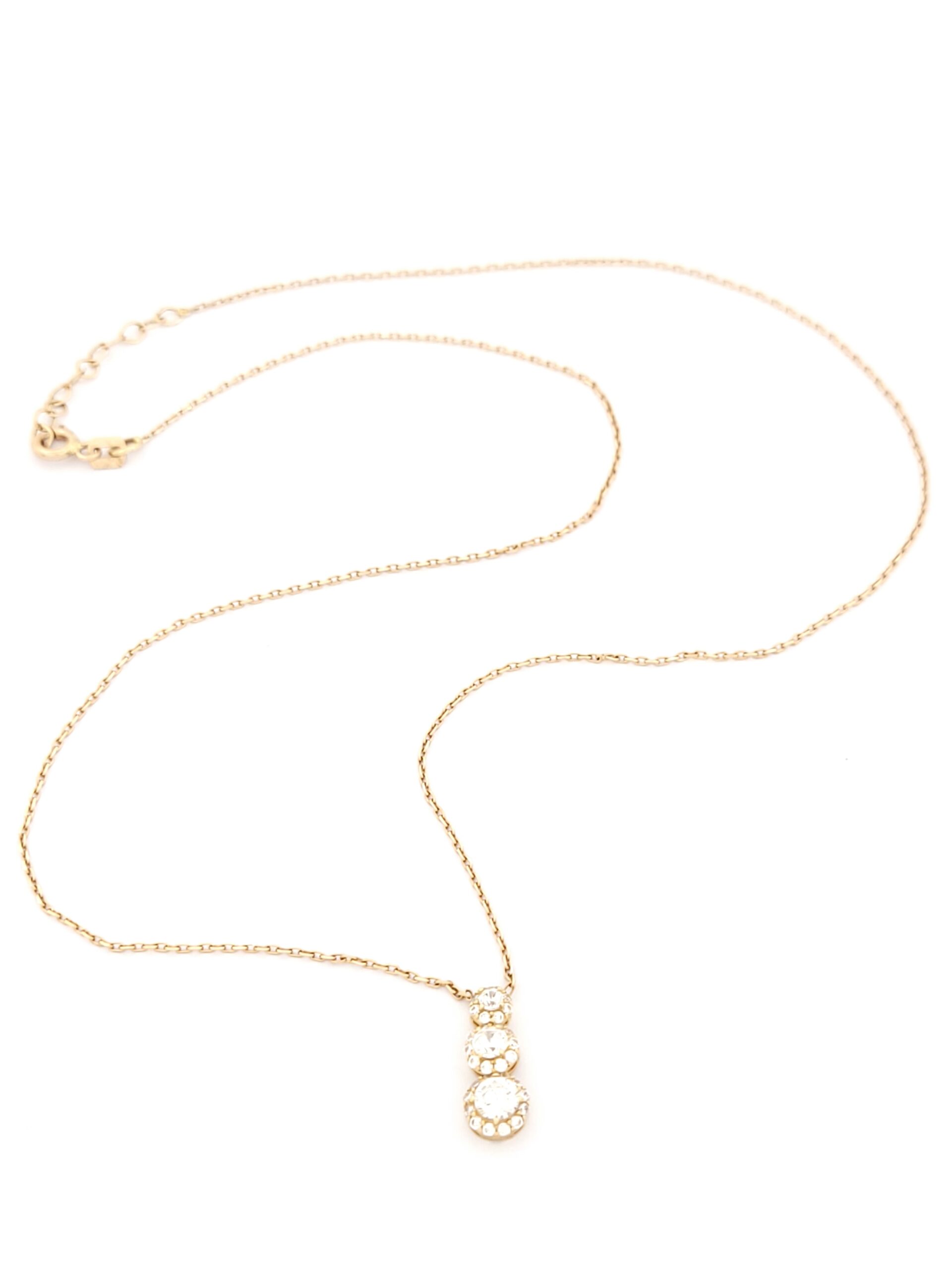 Χρυσό Ροζ Gold Γυναικείο Κολιέ Κ14, Με Λευκά Ζιργκόν κωδ.104152