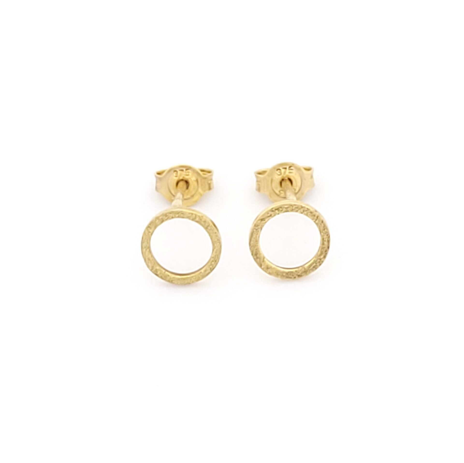 Χρυσά Γυναικεία Σκουλαρίκια Καρφωτά Κύκλοι Κ9 κωδ.104268