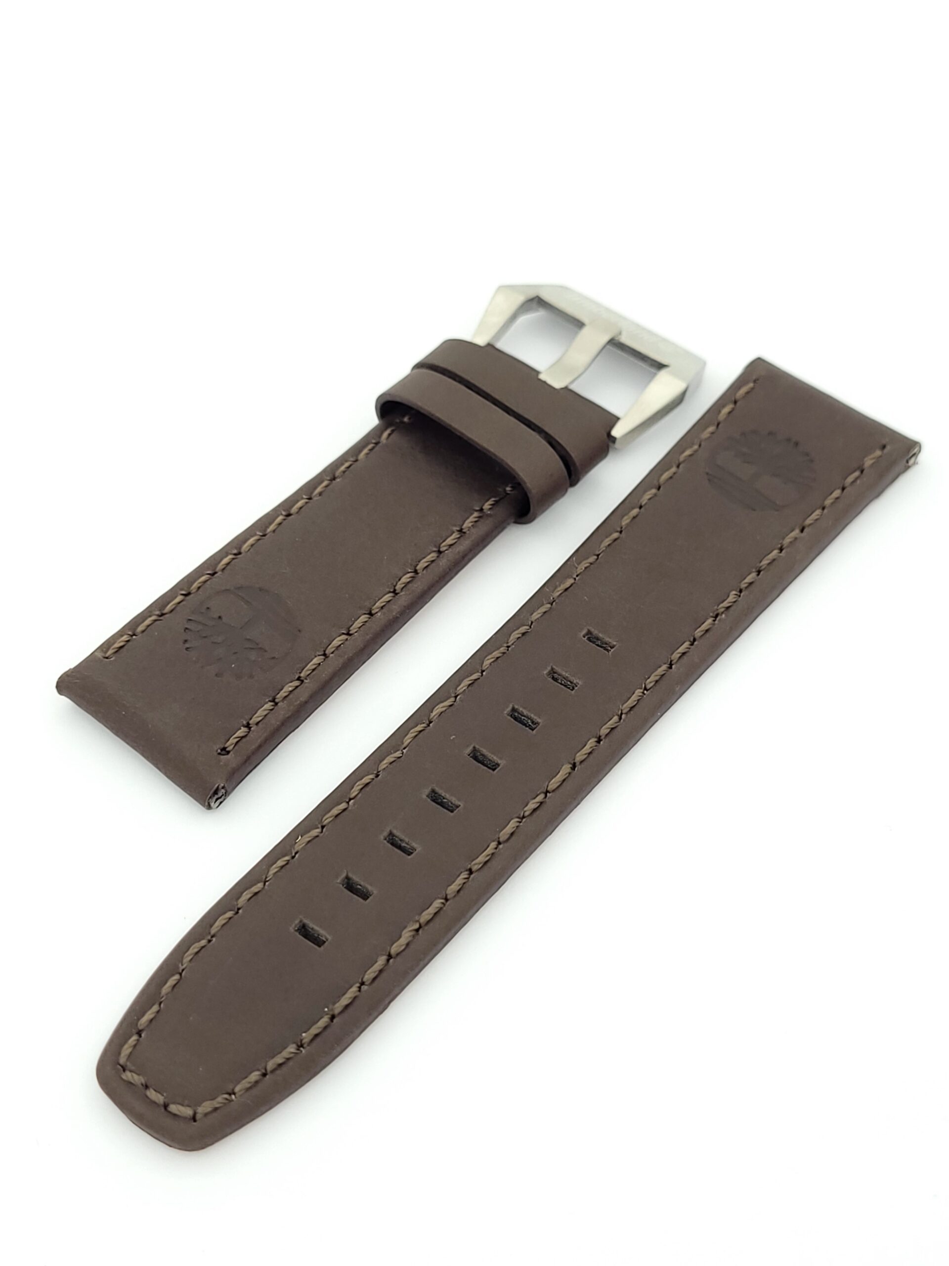 Λουρί Δερμάτινο Σκούρο Καφέ No24 Timberland με Ασημί Τοκά κωδ.159536JSTBU