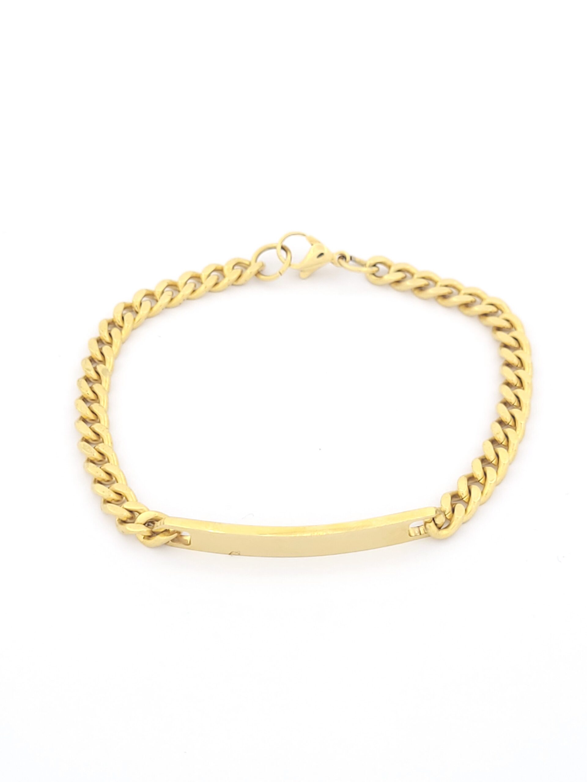 Ατσάλινο Επιχρυσωμένο Ανδρικό Βραχιόλι-Ταυτότητα κωδ.104698