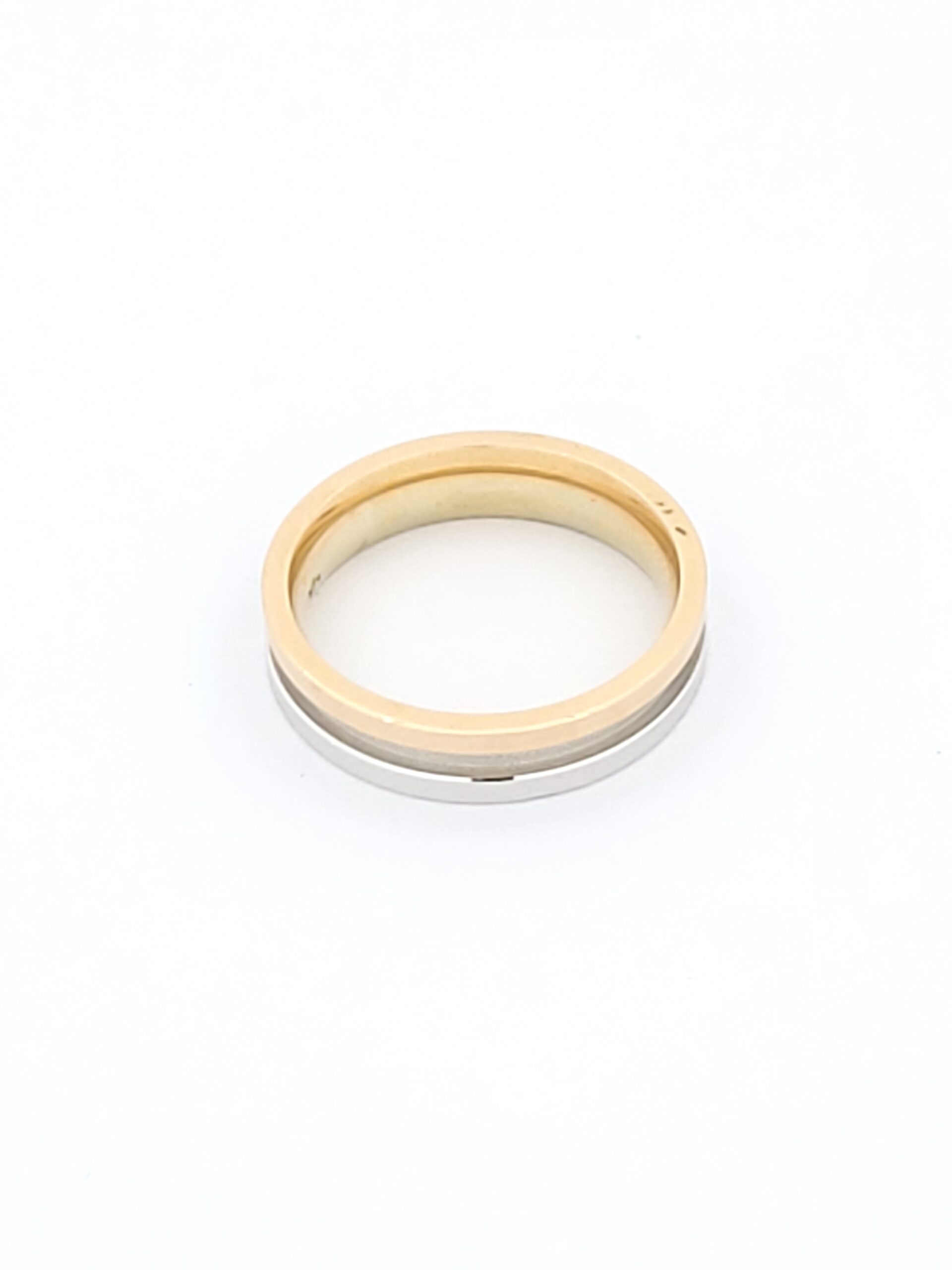 Χρυσό Δίχρωμο Δαχτυλίδι Βέρα Κ14 κωδ.104703