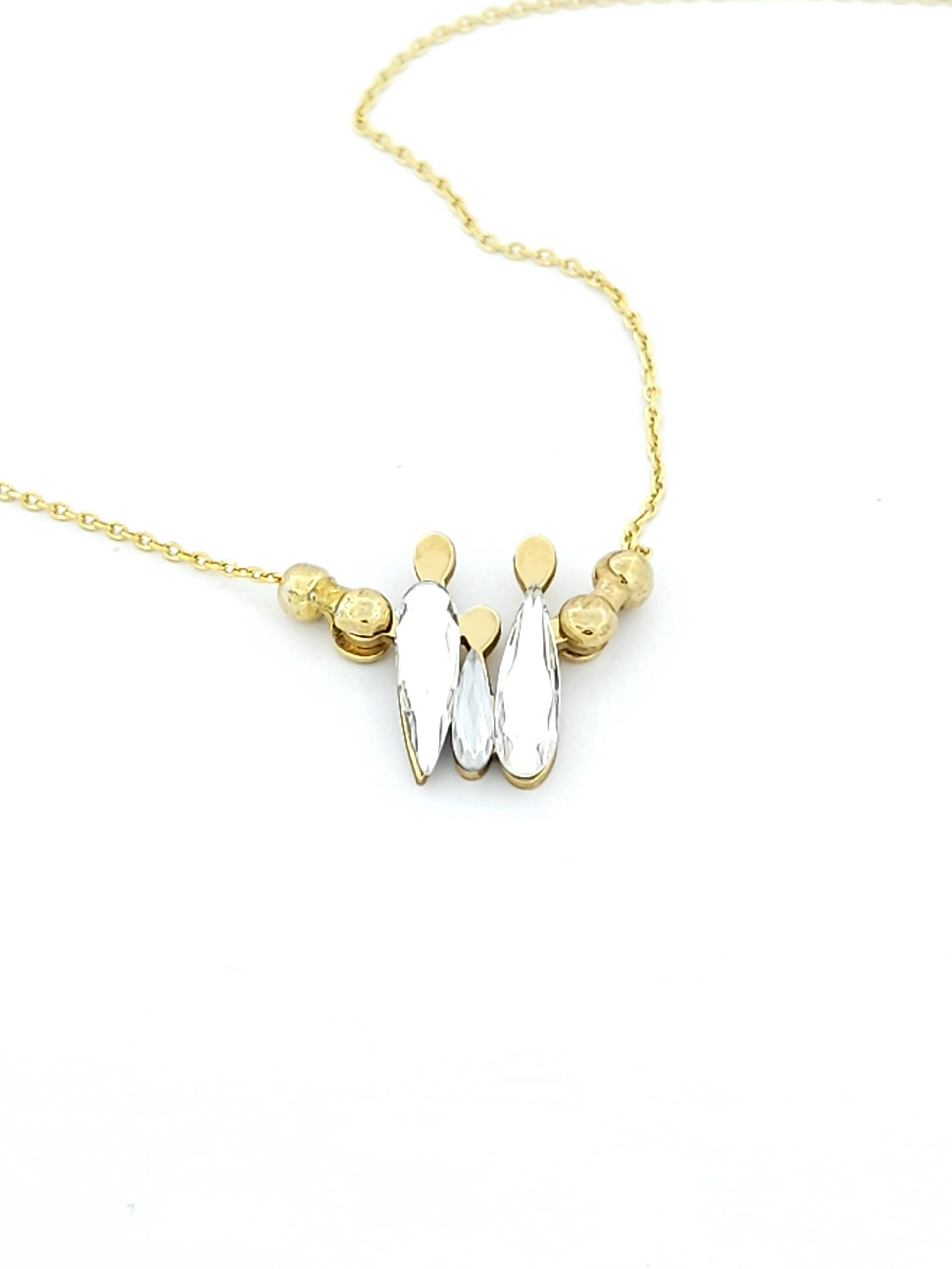 Ασημένιο Επιχρυσωμένο Γυναικείο Κολιέ, Με Τριμελή Οικογένεια Αγοράκι Με Ζιργκόν κωδ.105570 - Image 2