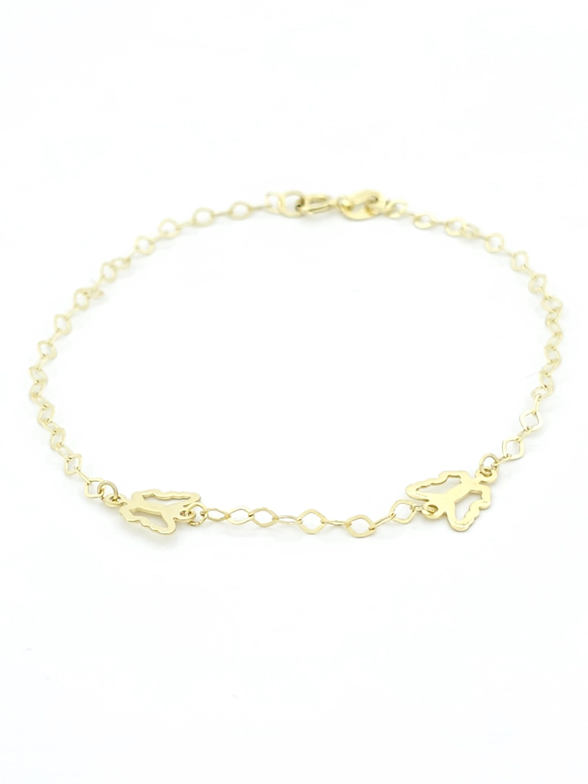 Χρυσό Παιδικό Βραχιόλι Κ9, Με Πεταλούδες κωδ.105670