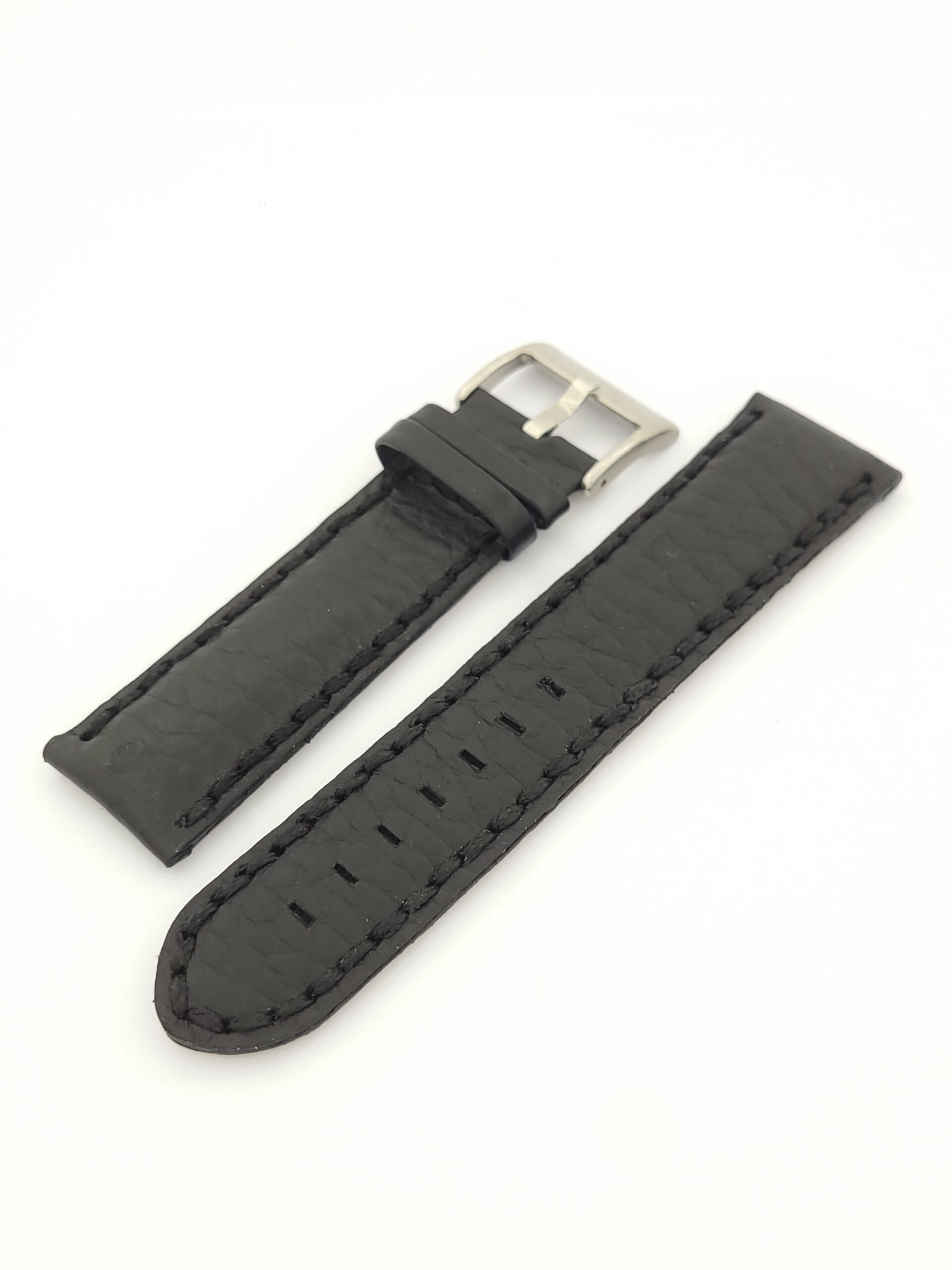 Λουρί Δερμάτινο Μαύρο No24 με Ασημί Τοκά κωδ.TZ252N24BL