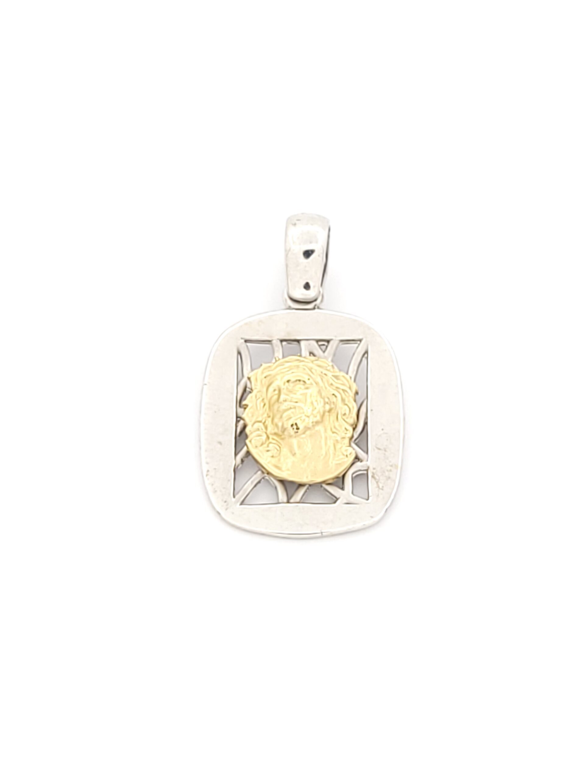 Χρυσό Δίχρωμο Κρεμαστό K14, Με Αναπαράσταση του Χριστού κωδ.105803