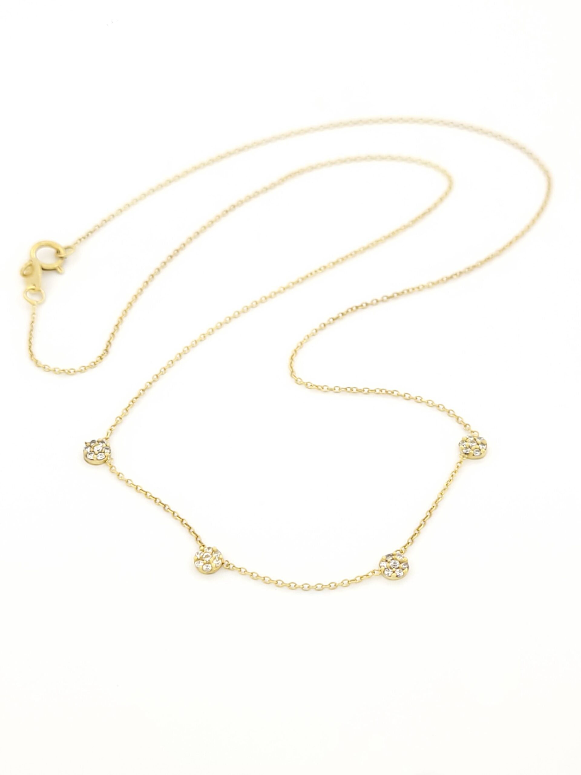 Χρυσό Γυναικείο Κολιέ Κ9, Με Λευκά Ζιργκόν κωδ.107068