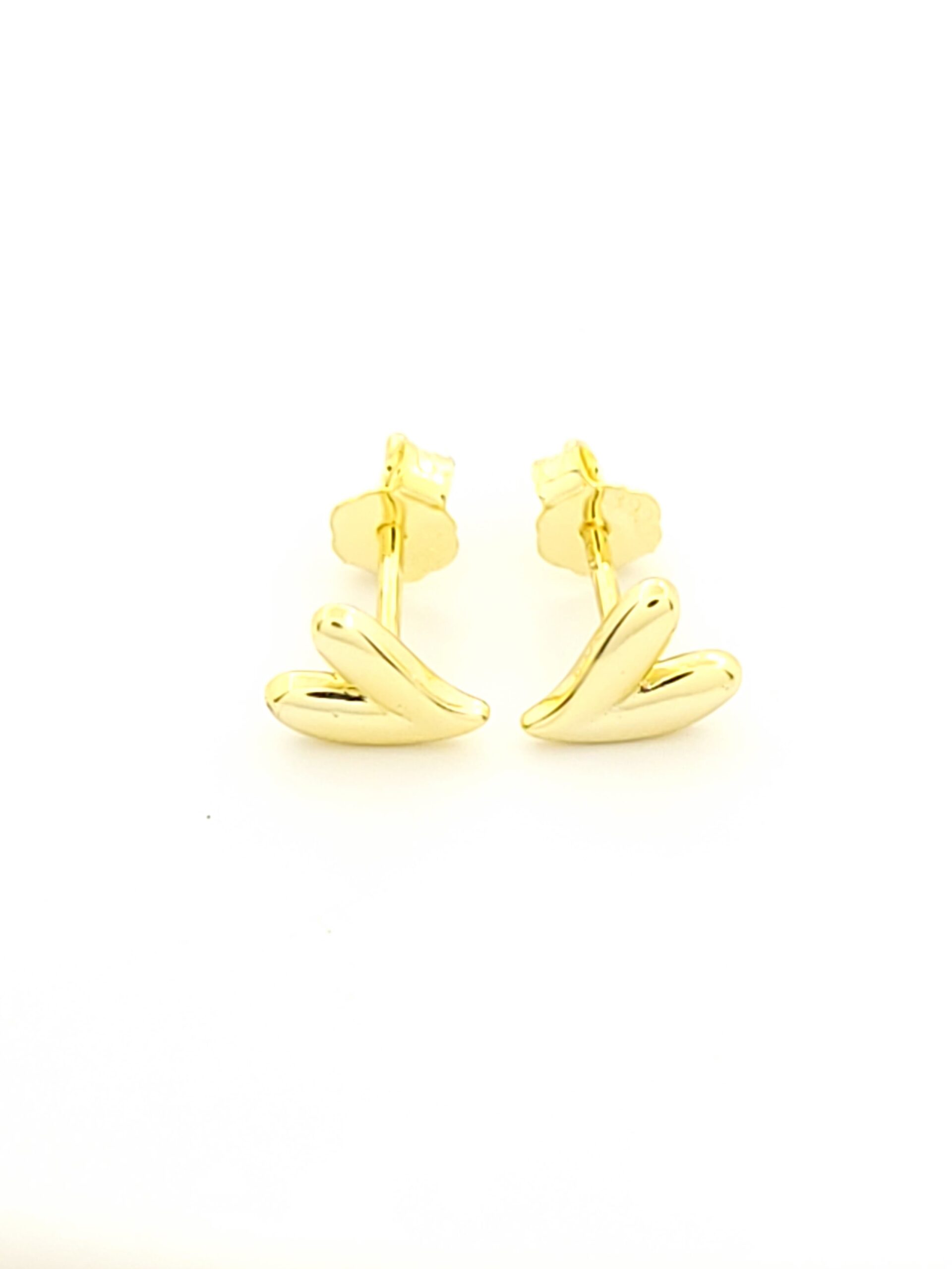 Ασημένια Επιχρυσωμένα Γυναικεία Σκουλαρίκια Καρφωτά, Με Καρδιές κωδ.107276