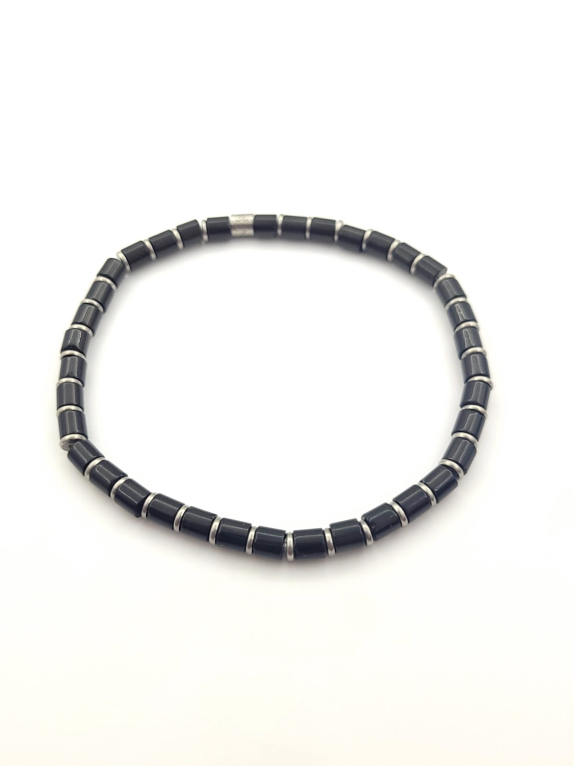 Ανδρικό Ελαστικό Βραχιόλι Frank 1967, Με Μαυρο Αχάτη Κωδ.7FB-0694