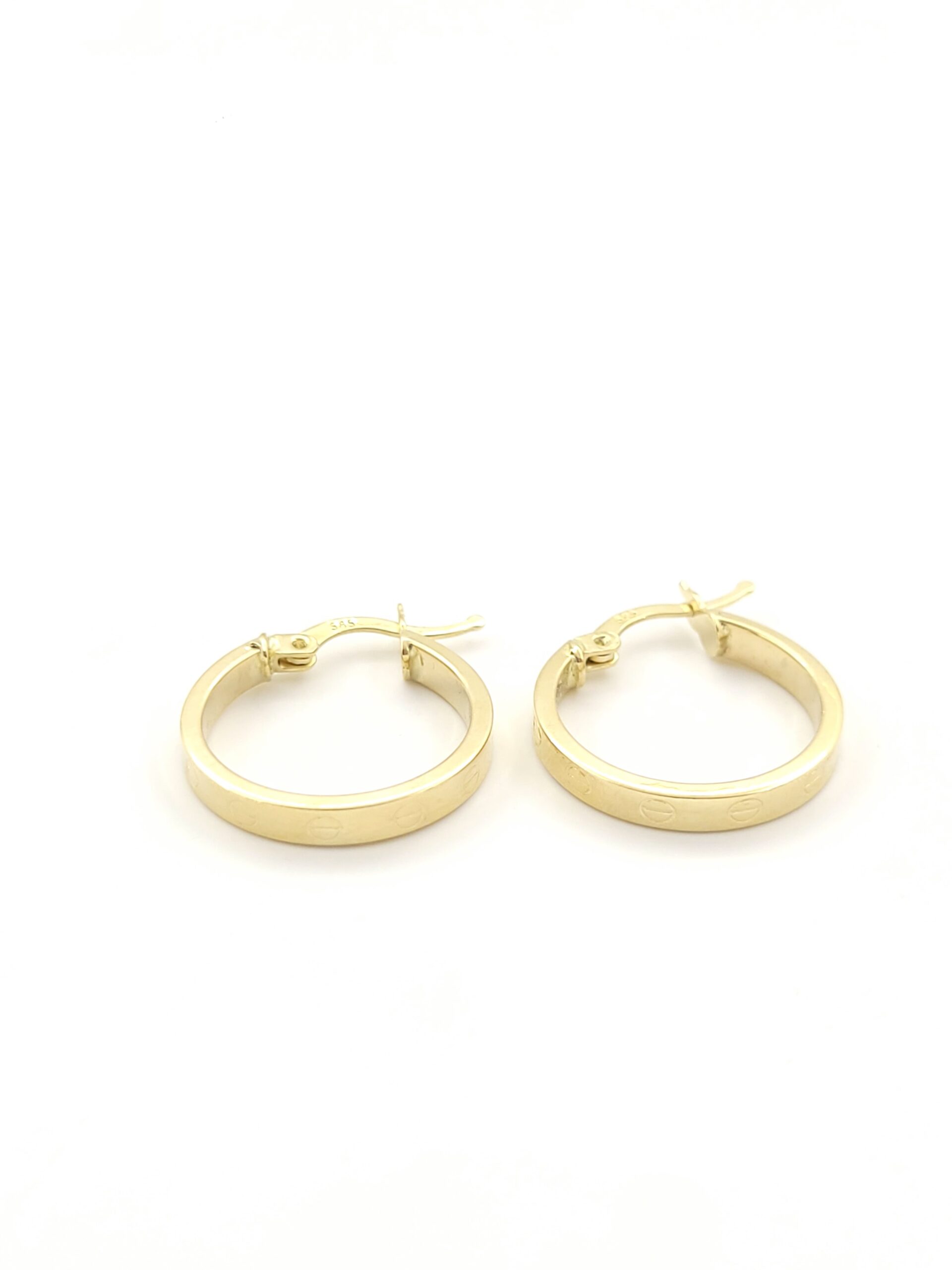 Χρυσά Γυναικεία Σκουλαρίκια Κρίκοι με "Βίδες" Κ14 κωδ.107747