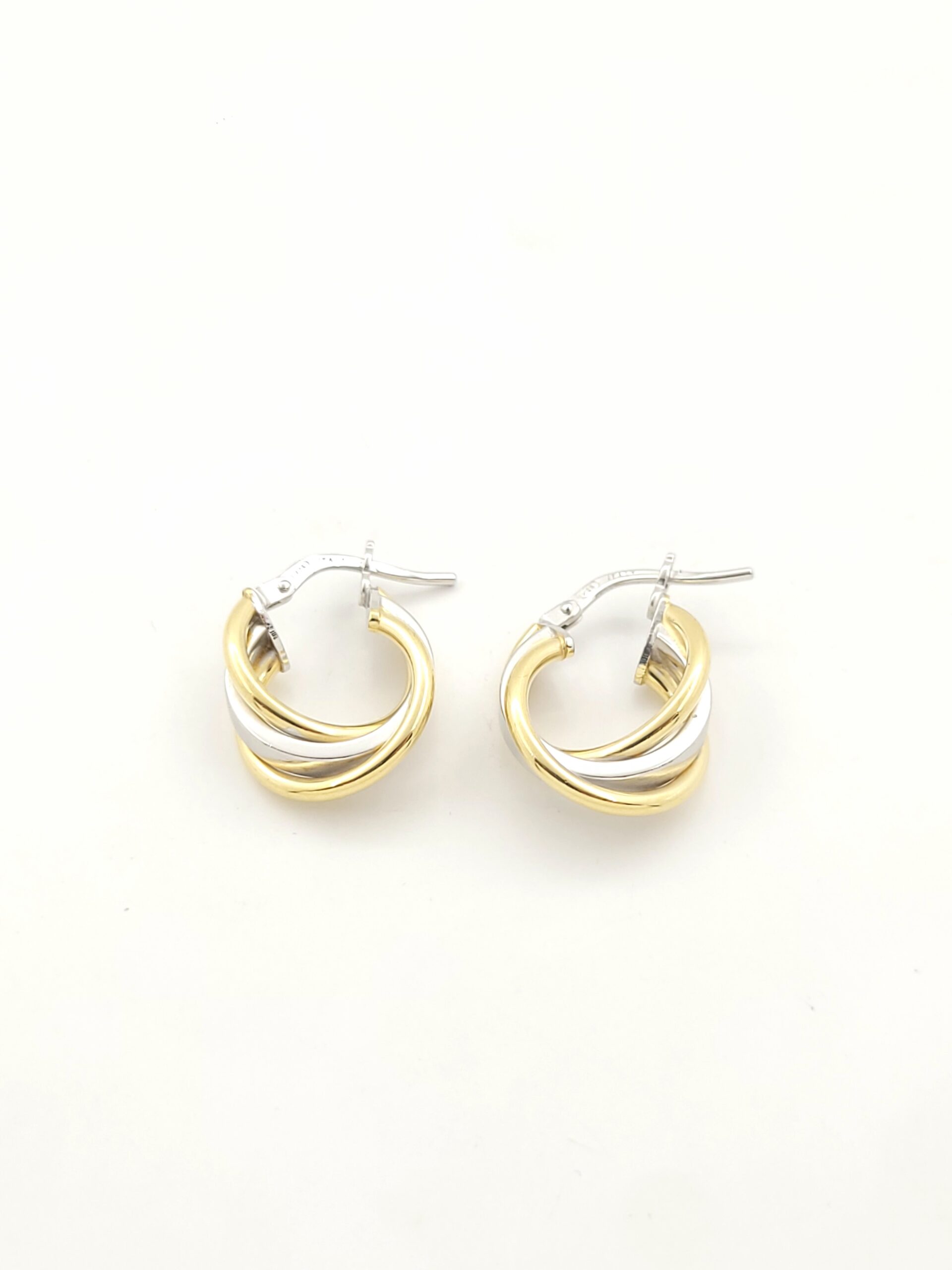 Ασημένια Δίχρωμα Σκουλαρίκια Κρίκοι Luxor κωδ.S3505-20Y