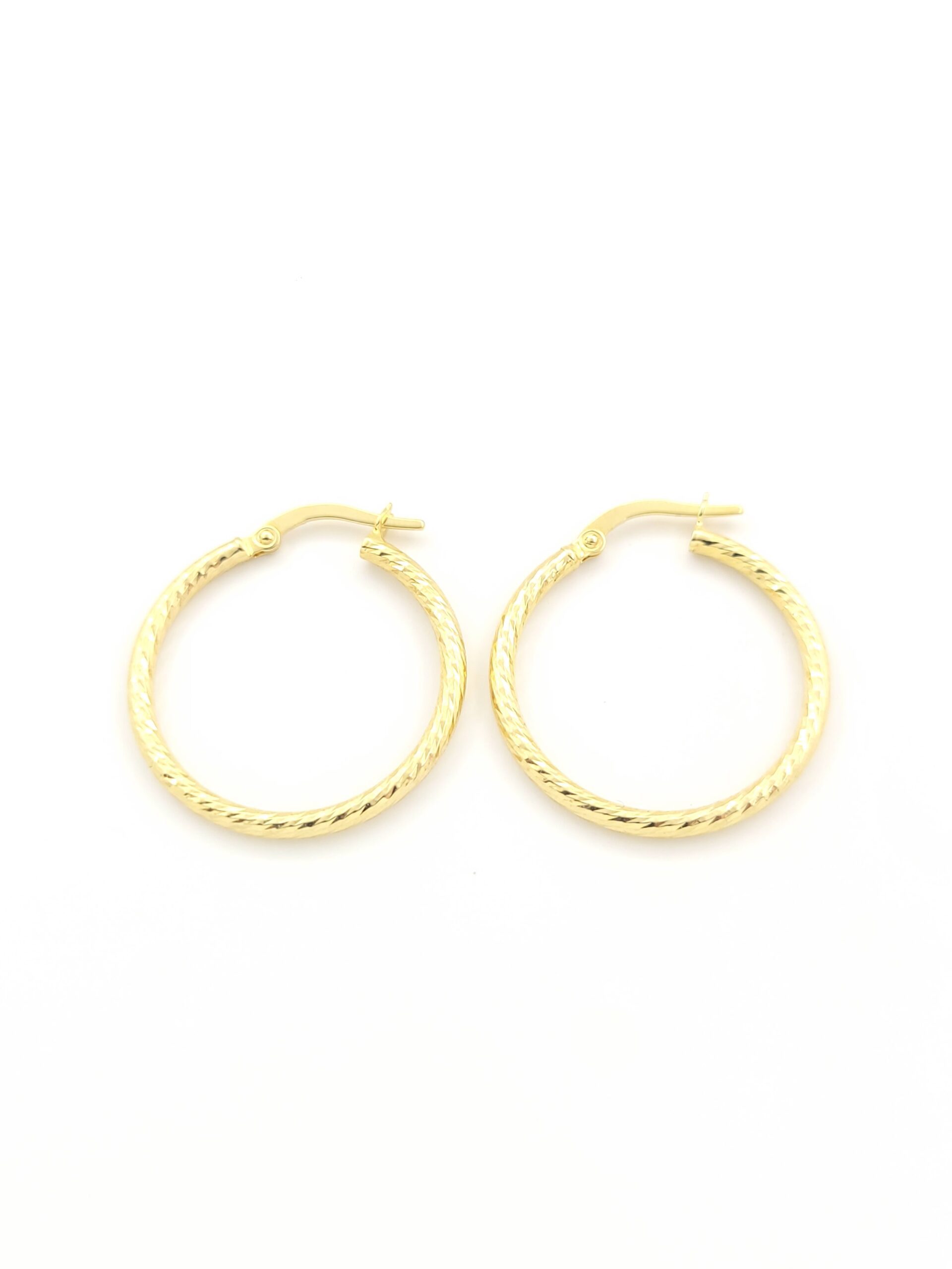 Χρυσά Γυναικεία Σκουλαρίκια Κρίκοι Διαμανταρισμένοι Κ9 κωδ.108665