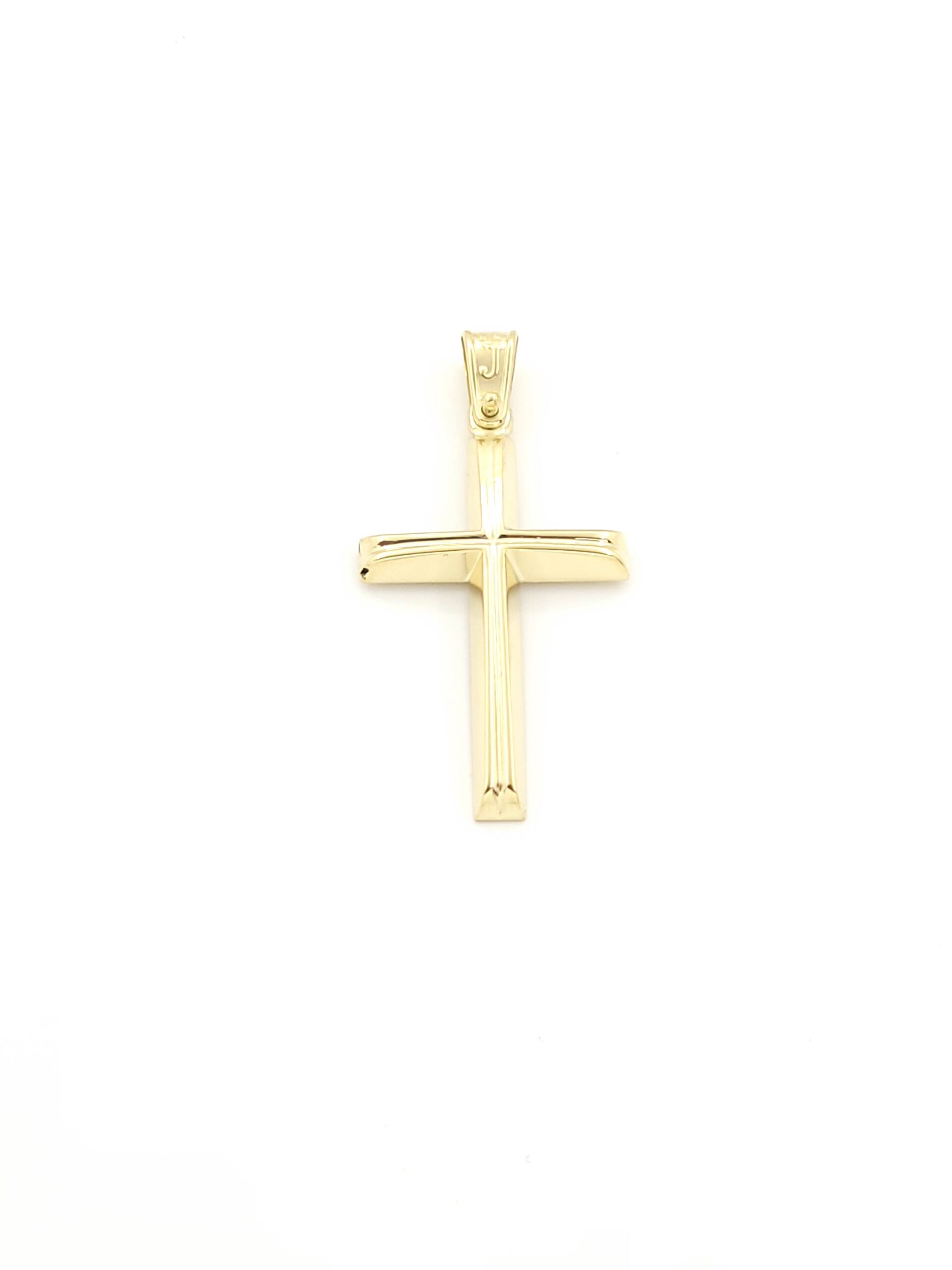 Ανδρικός Χρυσός Σταυρός Κ14, Λουστρέ κωδ.108822