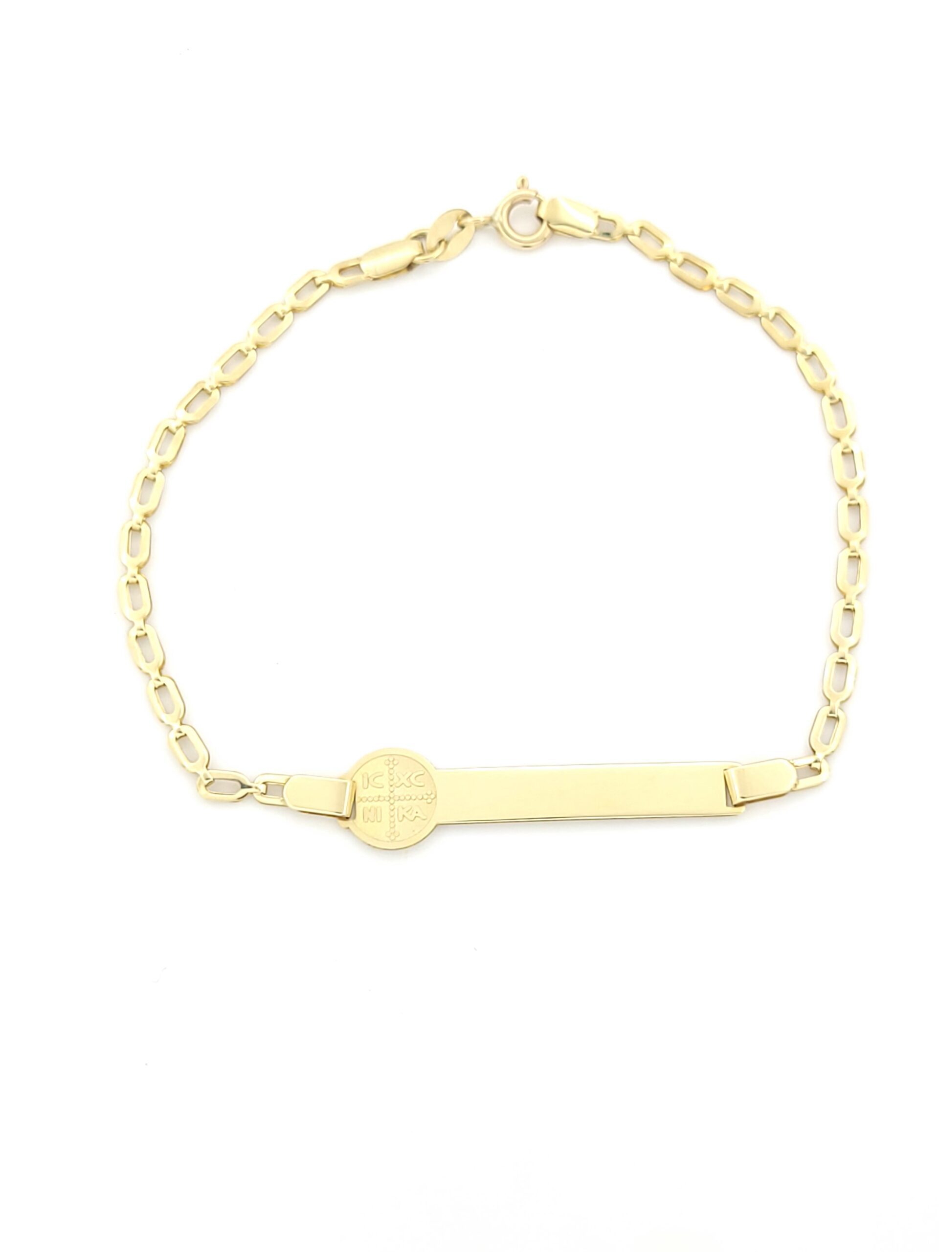 Χρυσό Βραχιόλι-Ταυτότητα Κ9 Με Κωνσταντινάτο κωδ.108957