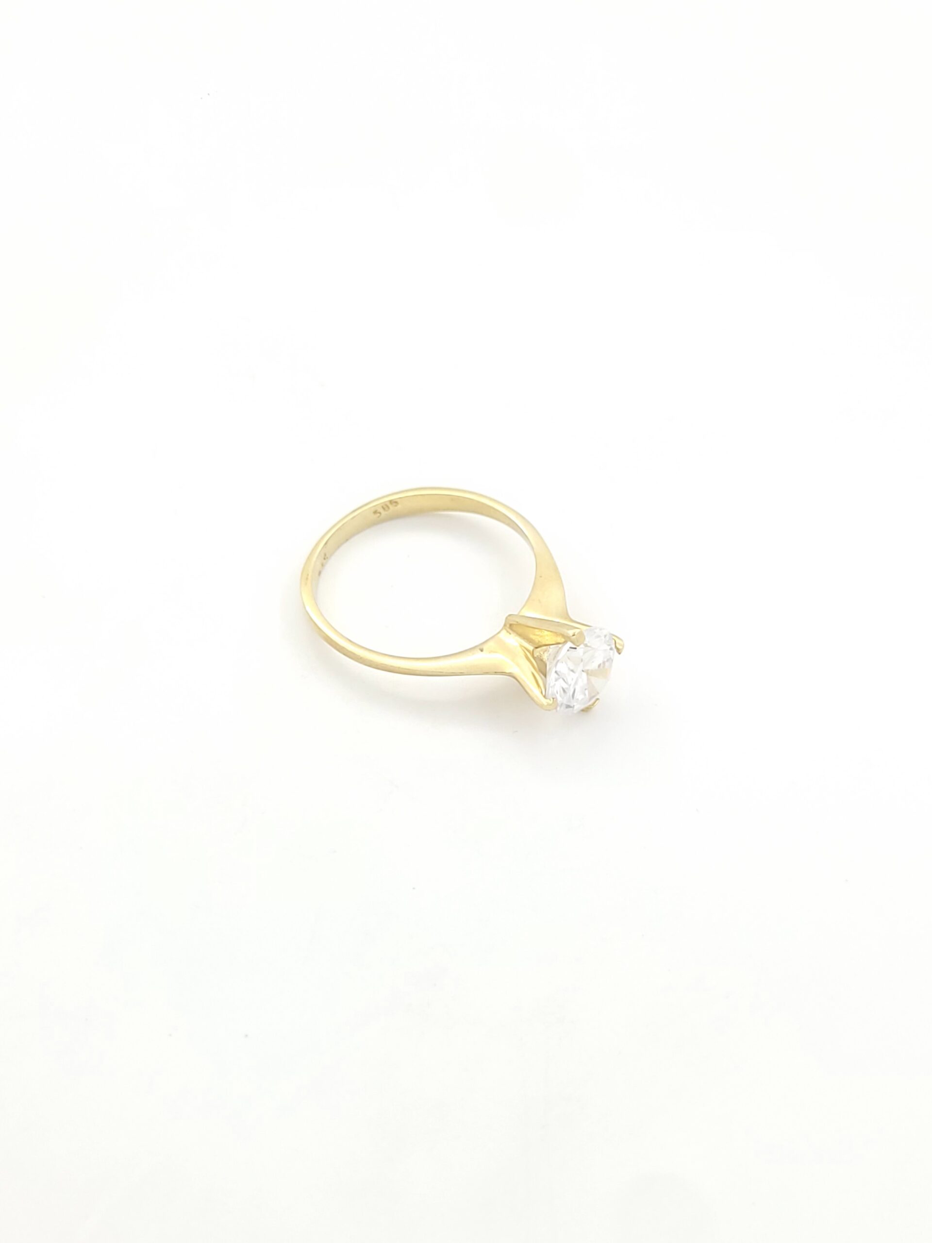 Χρυσό Γυναικείο Δαχτυλίδι Μονόπετρο Κ14 Με Ζιργκόν κωδ.101408