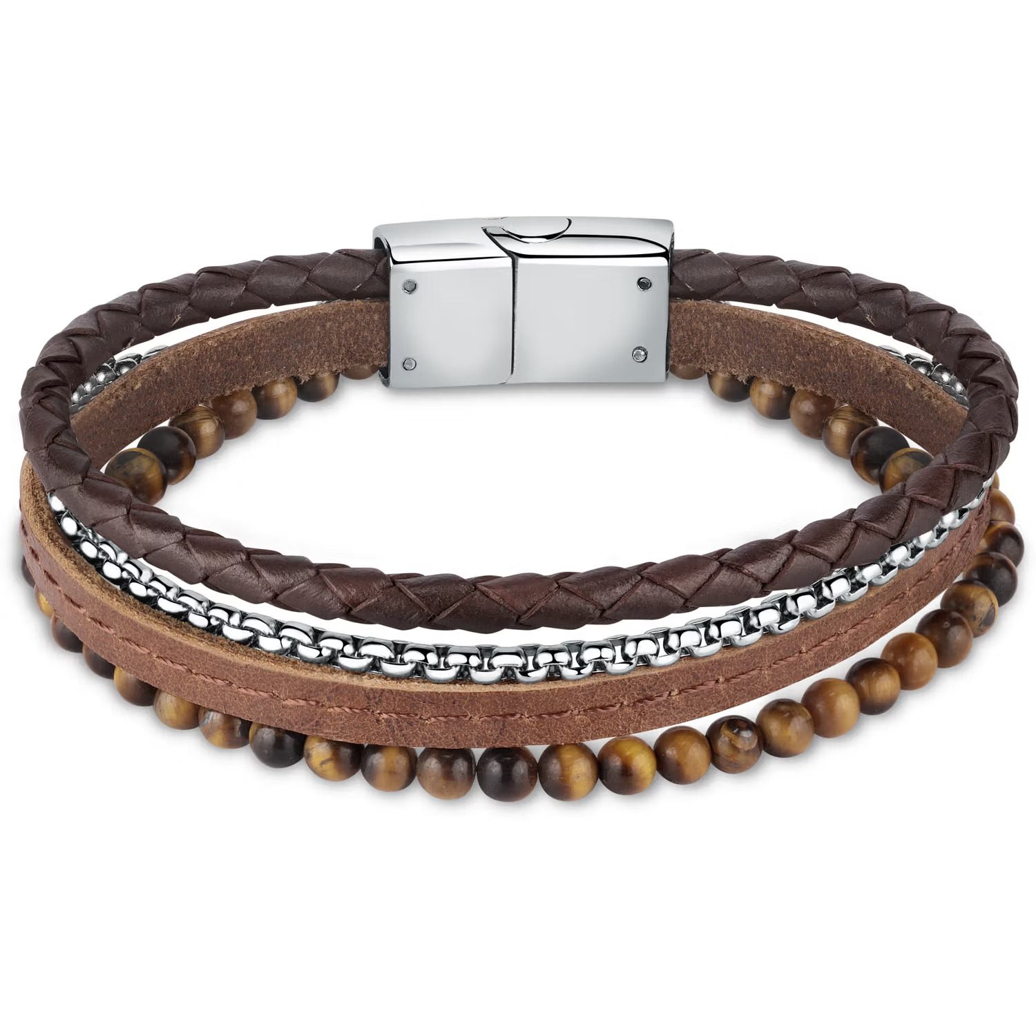 Ανδρικό Δερμάτινο Καφέ Βραχιόλι Sector Bandy κωδ.SZV98