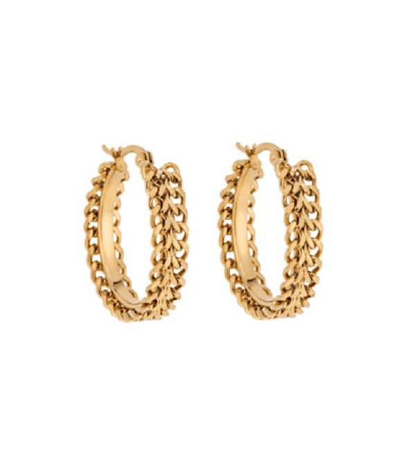 Ατσάλινα Επιχρυσωμένα Σκουλαρίκια Κρεμαστά Κρίκοι Puppis κωδ.PUW86800G