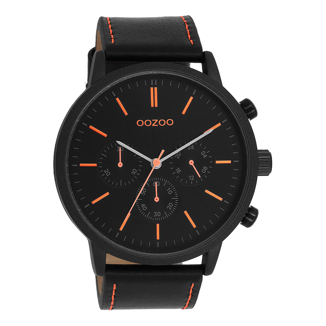 Ρολόι Oozoo Timepieces Black Leather Strap C11209