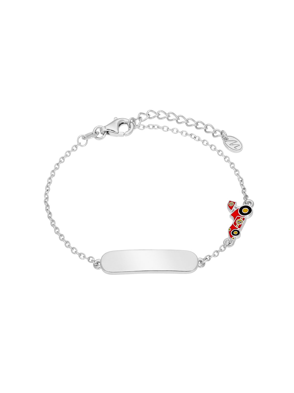 Ασημένιο Παιδικό Βραχιόλι-Ταυτότητα Marea, Με Αμάξι Με Πολύχρωμo Σμάλτο κωδ.D03703/AA