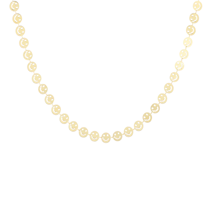 Ατσάλινο Επιχρυσωμένο Κολιέ Με Χαρούμενες Φατσούλες, της OOZOO κωδ.SN-2010