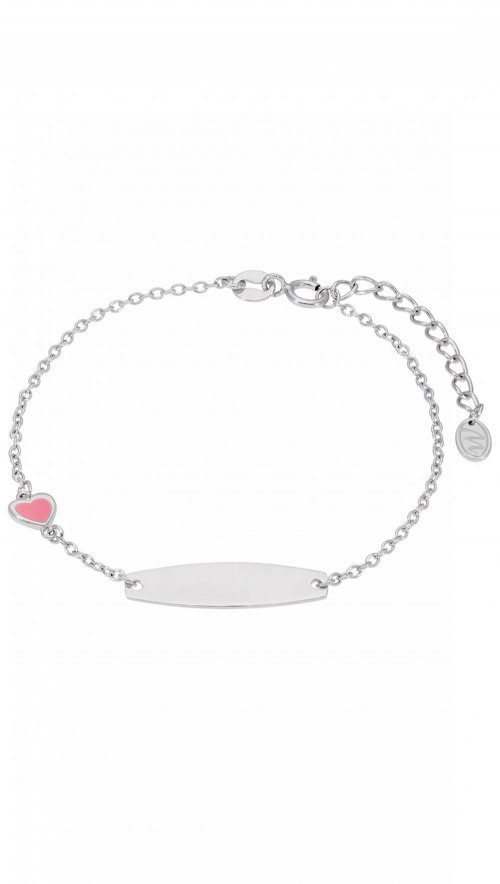 Ασημένιο Παιδικό Βραχιόλι-Ταυτότητα Marea, Με Καρδιά Και Σμάλτο κωδ.D03003/AQ