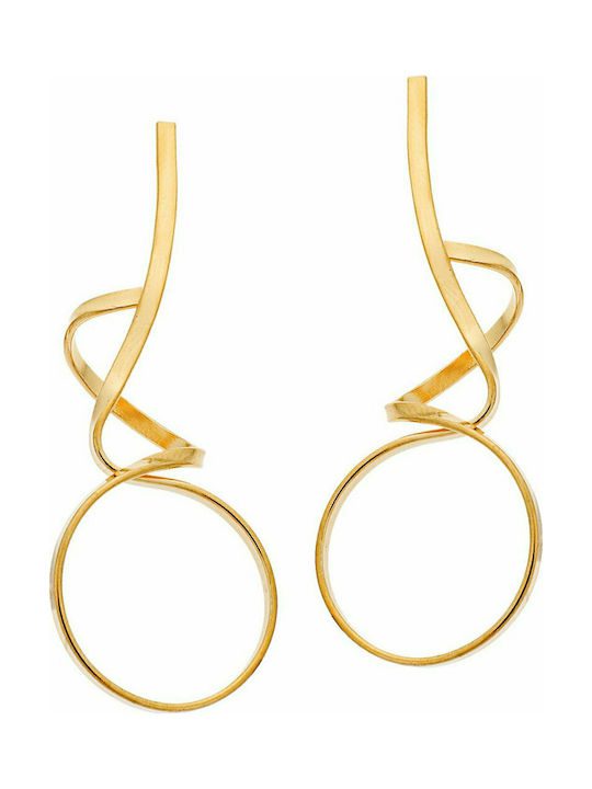 Ατσάλινα Επιχρυσωμένα Γυναικεία Σκουλαρίκια Κρεμαστά Puppis κωδ.PUW57941G