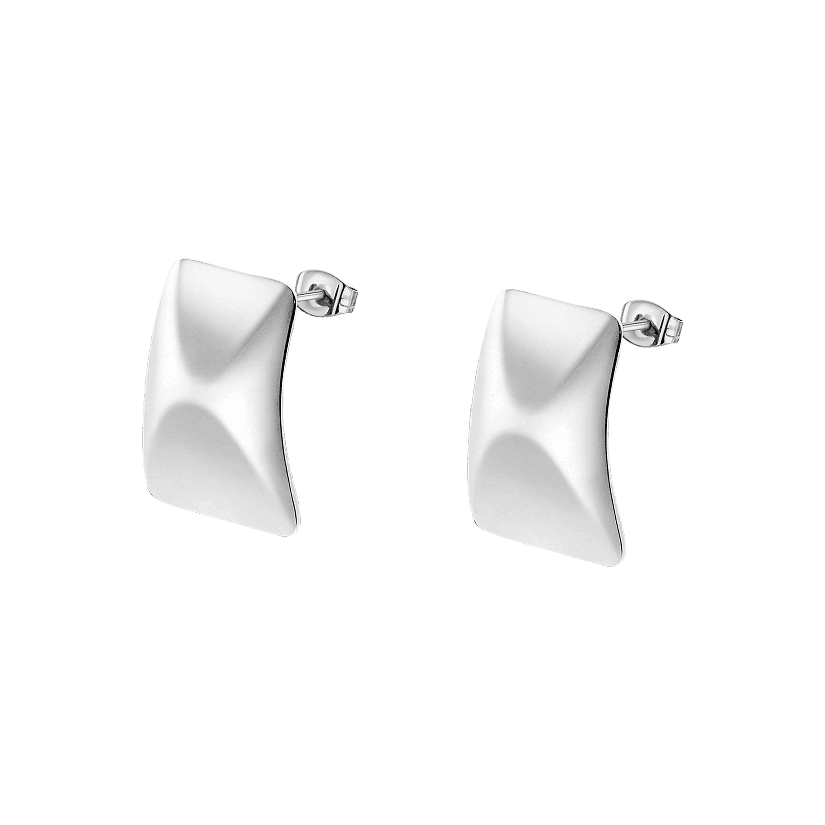 Ατσάλινα Σκουλαρίκια Καρφωτά Τετράγωνα Lotus Style κωδ.LS2433/4/1