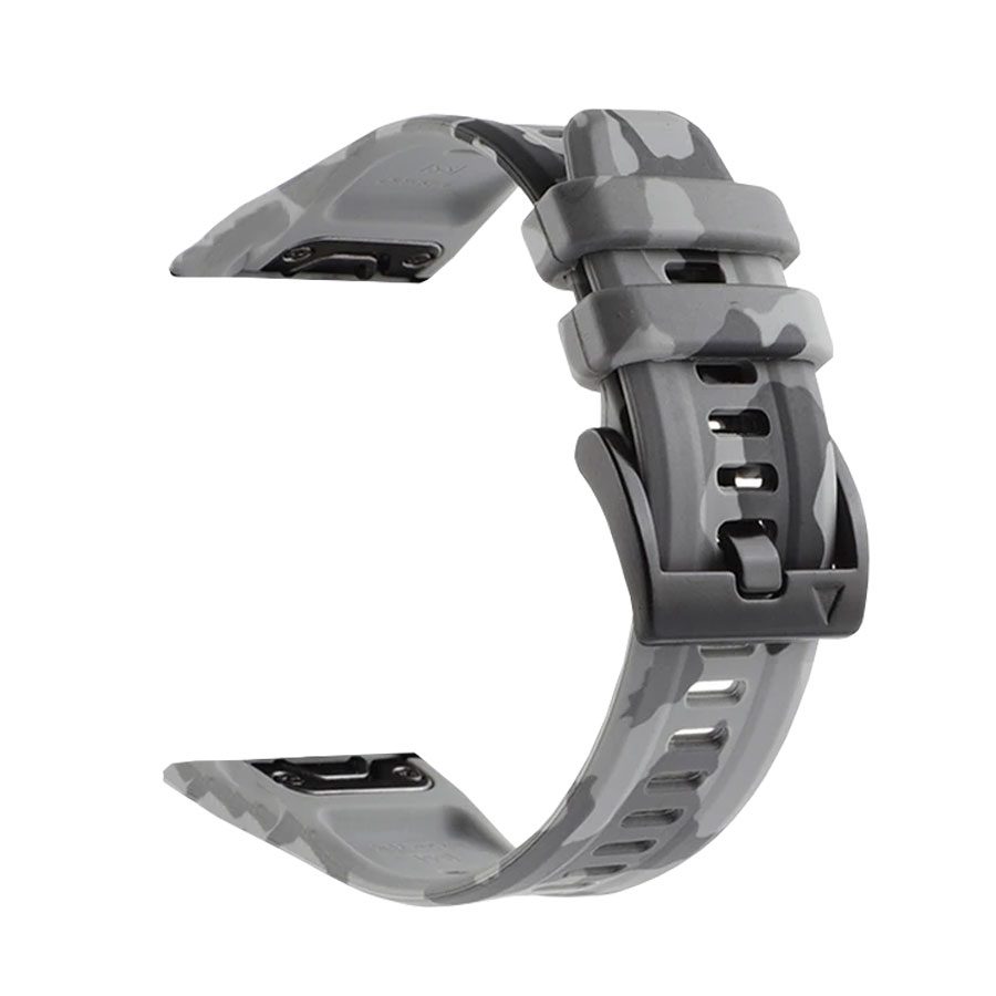 Λουρί Καουτσούκ Γκρι Camo,No22 Quick-Fit Tύπου Garmin με Μαύρο Τοκά κωδ.8867N22GR