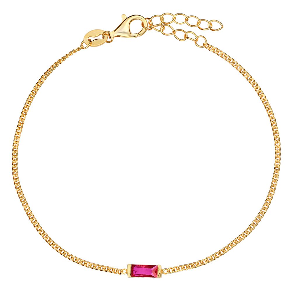 Ασημένιο Επιχρυσωμένο Γυναικείο Βραχιόλι, Με Φουξ Ζιργκόν κωδ.17-2-16-5