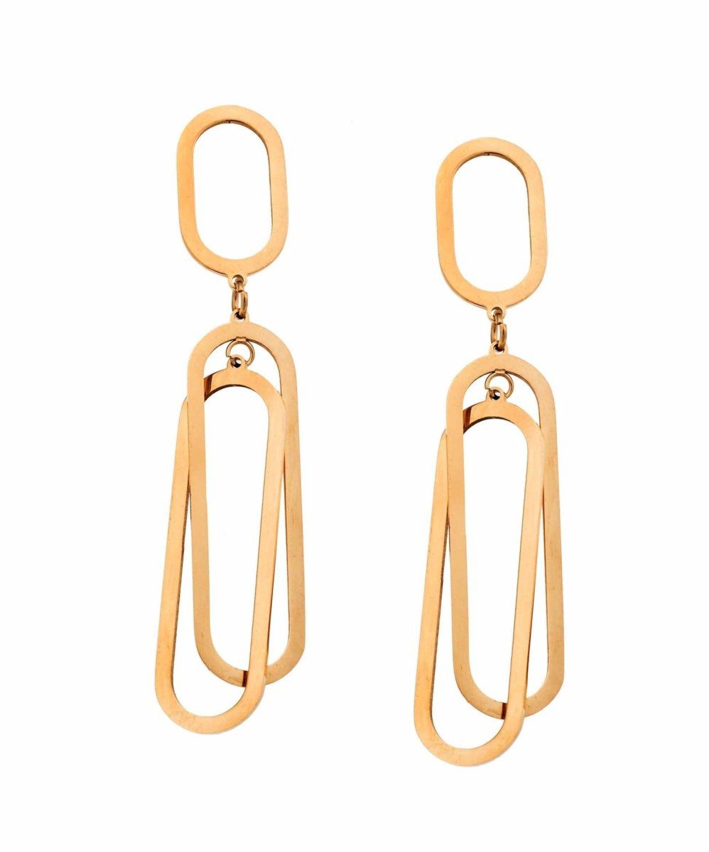 Ατσάλινα Επιχρυσωμένα Σκουλαρίκια Κρεμαστά Puppis κωδ.PUW91702g