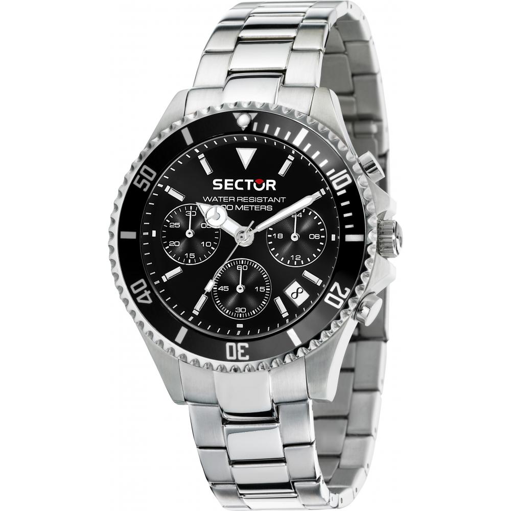 Ρολόι SECTOR 230 Chronograph Black Silver Metallic Bracelet R3273661009