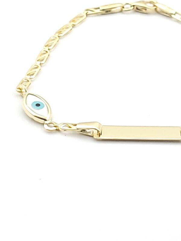Χρυσό Παιδικό Βραχιόλι-Ταυτότητα Κ9 Με Ματάκι κωδ.109173 - Image 2