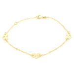 Χρυσό Γυναικείο Βραχιόλι Κ9, Με Καρδιές κωδ.109180