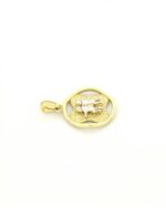 Χρυσό Δίχρωμο Γυναικείο Κρεμαστό K9 Διπλής όψης, Με Ζώδιο Δίδυμος Και Κωνσταντινάτο κωδ.109191 - Image 2