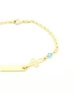 Χρυσό Παιδικό Βραχιόλι-Ταυτότητα Κ9, Με Μπλε Στοιχείο Και Σταυρό κωδ.109174 - Image 2