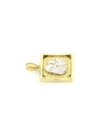 Χρυσό Δίχρωμο Γυναικείο Κρεμαστό K9 Διπλής όψης, Με Ζώδιο Υδροχόο Και Λευκά Ζιργκόν κωδ.109194 - Image 2