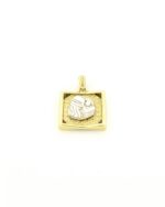 Χρυσό Δίχρωμο Γυναικείο Κρεμαστό K9 Διπλής όψης, Με Ζώδιο Υδροχόο Και Λευκά Ζιργκόν κωδ.109194 - Image 5