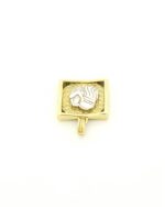 Χρυσό Δίχρωμο Γυναικείο Κρεμαστό K9 Διπλής όψης, Με Ζώδιο Υδροχόο Και Λευκά Ζιργκόν κωδ.109194 - Image 3