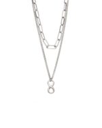 Ατσάλινο Γυναικείο Κολιέ Puppis Με Διπλή Αλυσίδα Και Άπειρο κωδ.PUP97258S