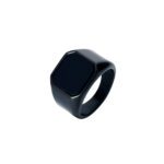 Ατσάλινο Μαύρο Ανδρικό Δαχτυλίδι Puppis,Τετράγωνο Με Mαυρο Σμάλτο κωδ.PUR10136B